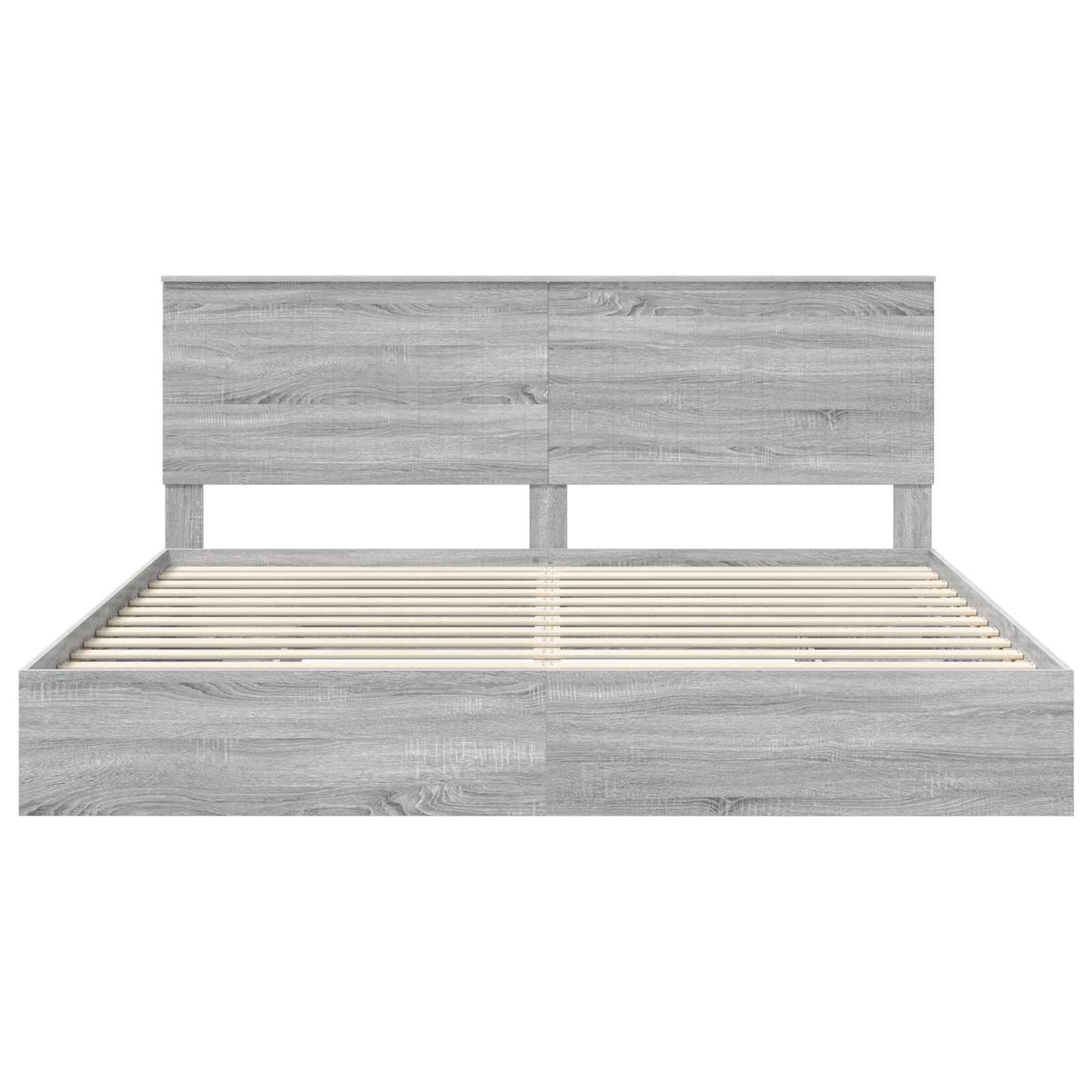 Storage Bed Grey Sonoma 200 x 200 cm Engineered Wood