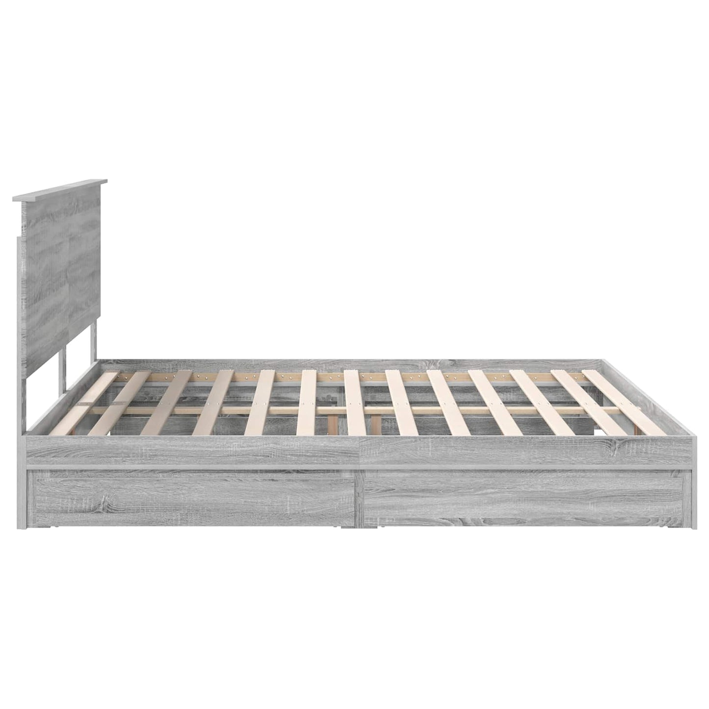 Storage Bed Grey Sonoma 200 x 200 cm Engineered Wood