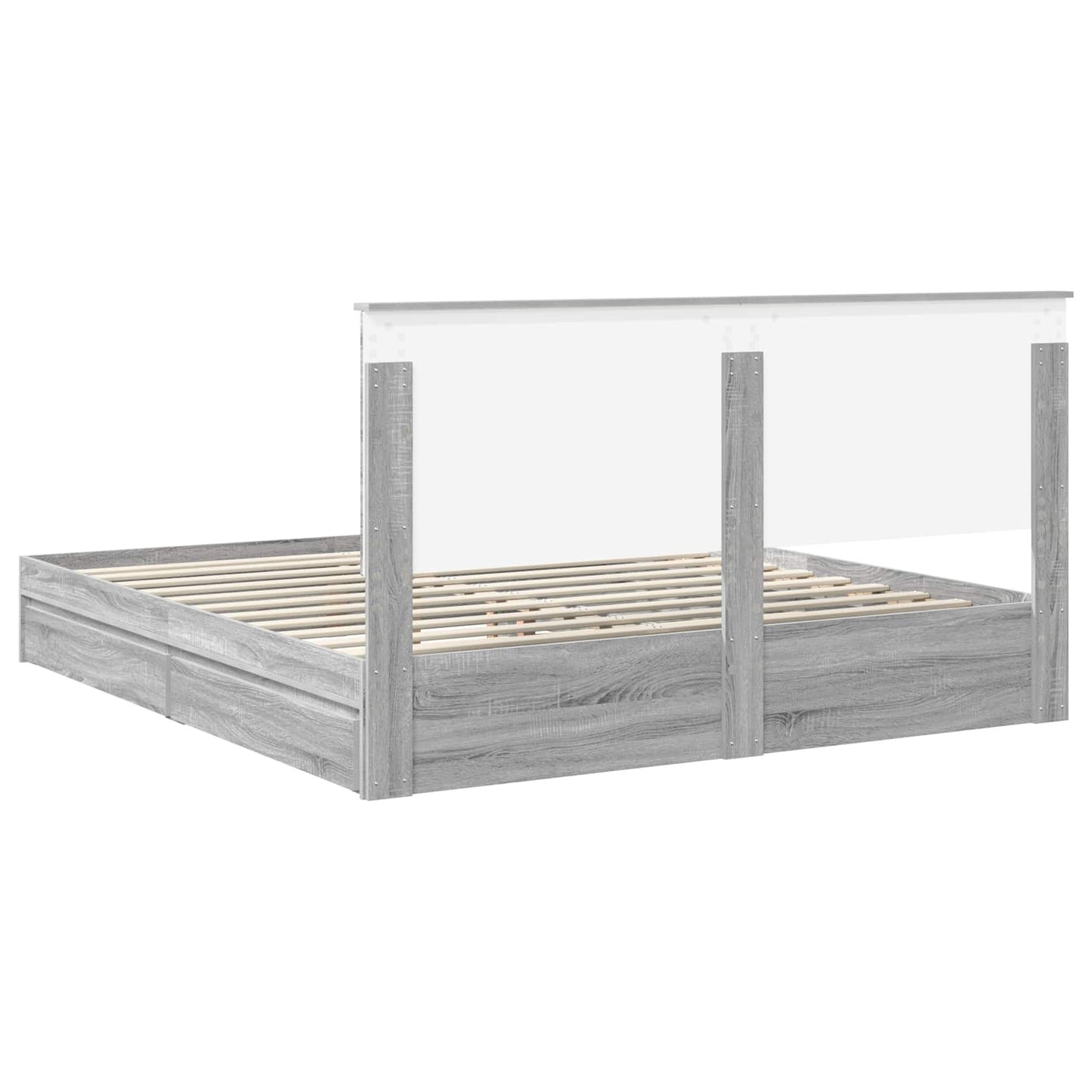 Storage Bed Grey Sonoma 180 x 200 cm Engineered Wood