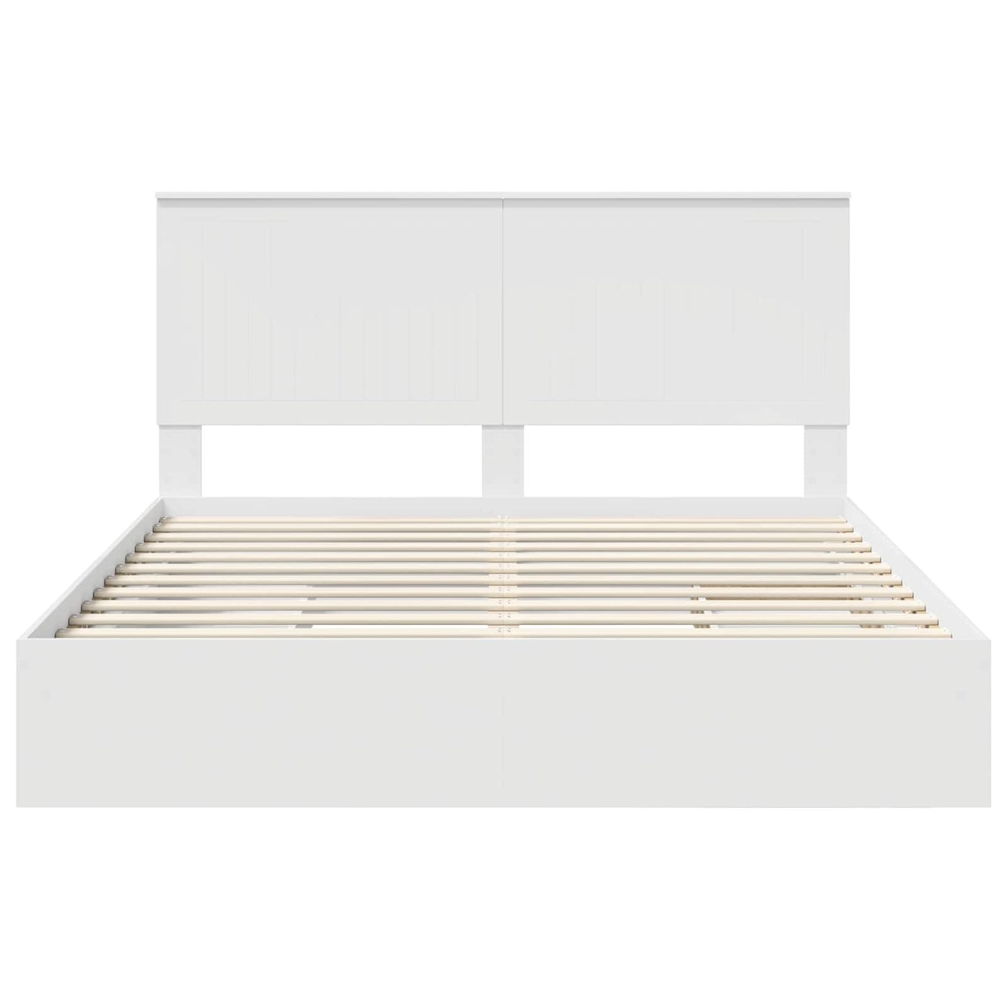 Storage Bed with Headboard White 160 x 200 cm Engineered Wood