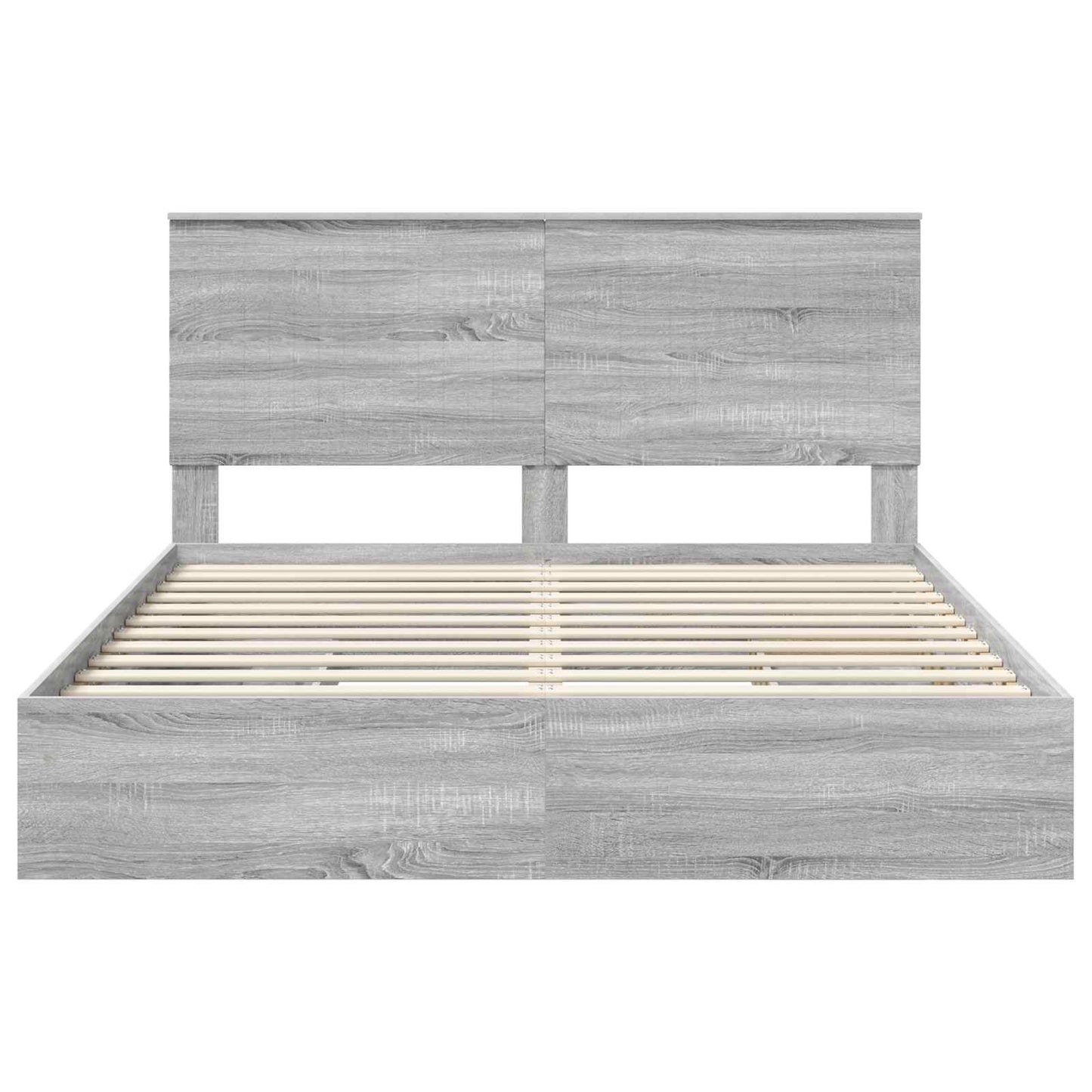 Storage Bed Grey Sonoma 160 x 200 cm Engineered Wood