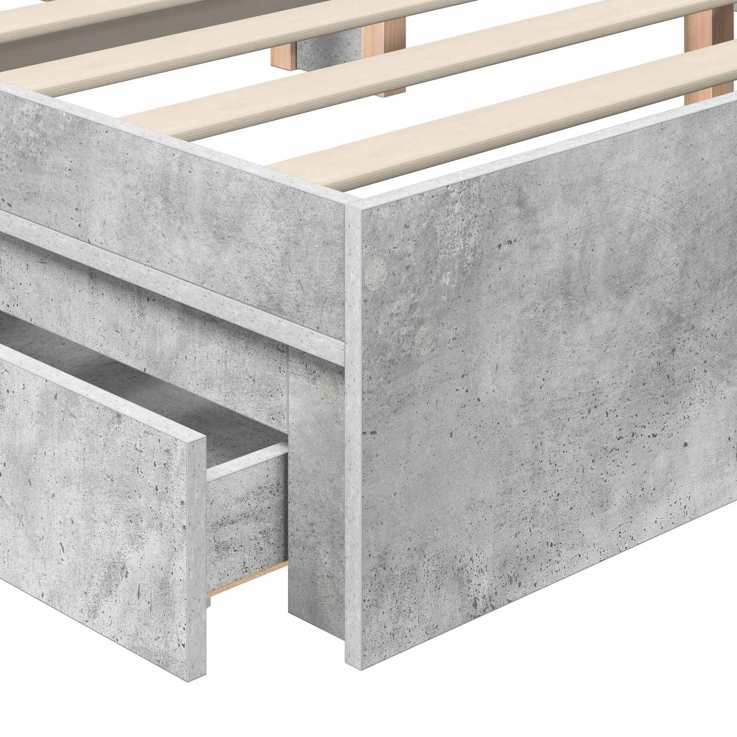 Storage Bed Concrete Grey 150 x 200 cm Engineered Wood