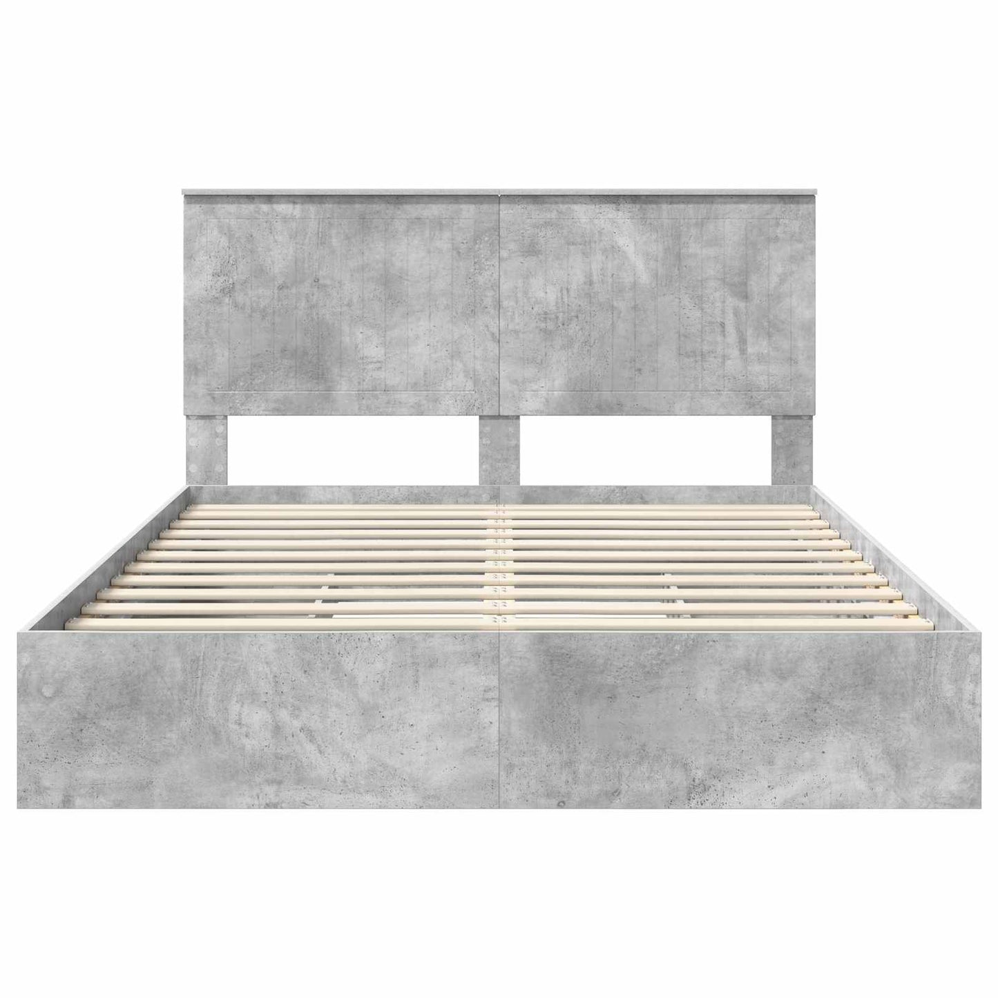 Storage Bed Concrete Grey 150 x 200 cm Engineered Wood