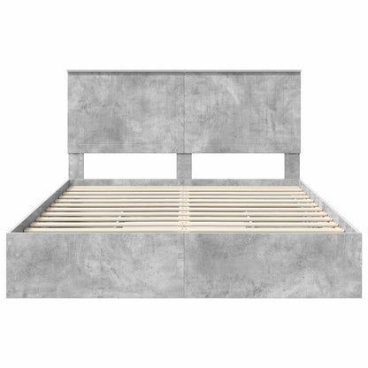 Storage Bed Concrete Grey 150 x 200 cm Engineered Wood