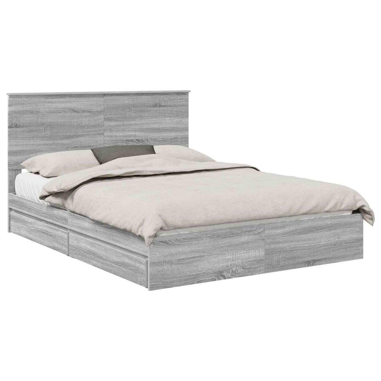 Storage Bed Grey Sonoma 150 x 200 cm Engineered Wood