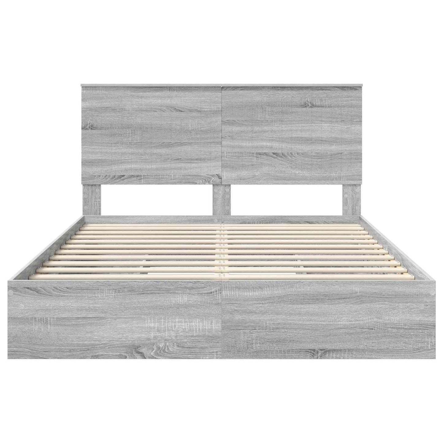 Storage Bed Grey Sonoma 150 x 200 cm Engineered Wood