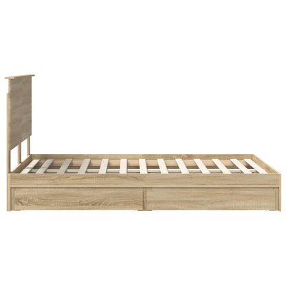 Storage Bed with Drawer Sonoma Oak 120 x 200 cm Engineered Wood