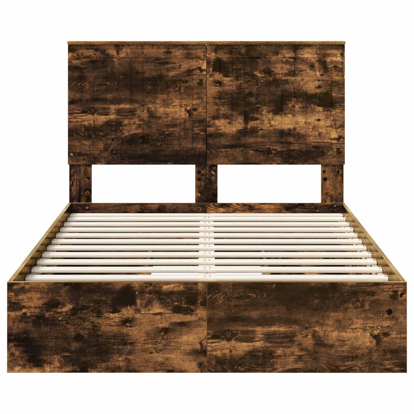 Storage Bed with Drawer Smoked Oak 120 x 200 cm Engineered Wood