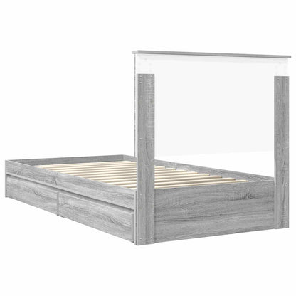 Storage Bed Grey Sonoma 100 x 200 cm Engineered Wood