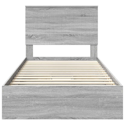 Storage Bed Grey Sonoma 100 x 200 cm Engineered Wood