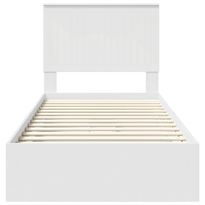 Storage Bed with Headboard White 90 x 200 cm Engineered Wood