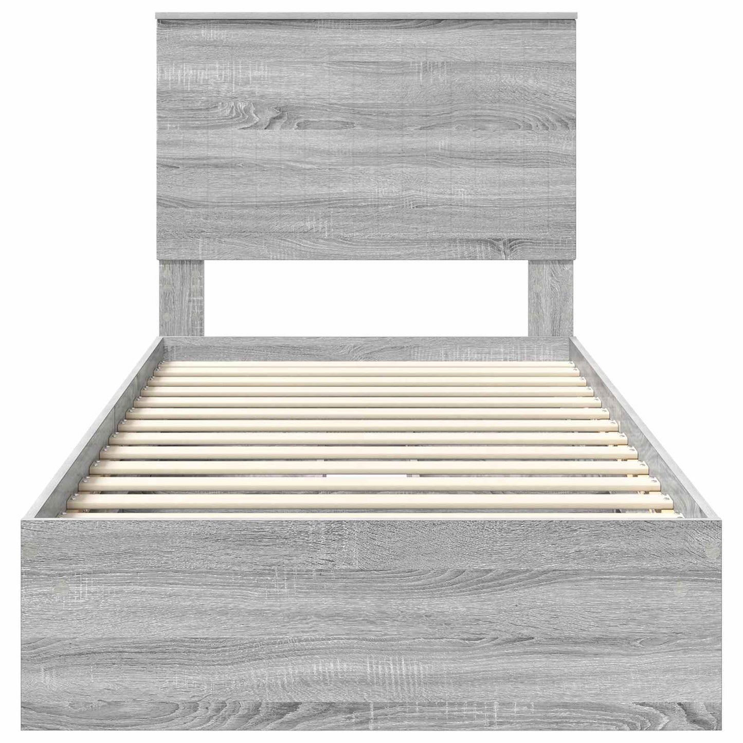 Storage Bed with Drawer Grey Sonoma 90 x 200 cm Engineered Wood