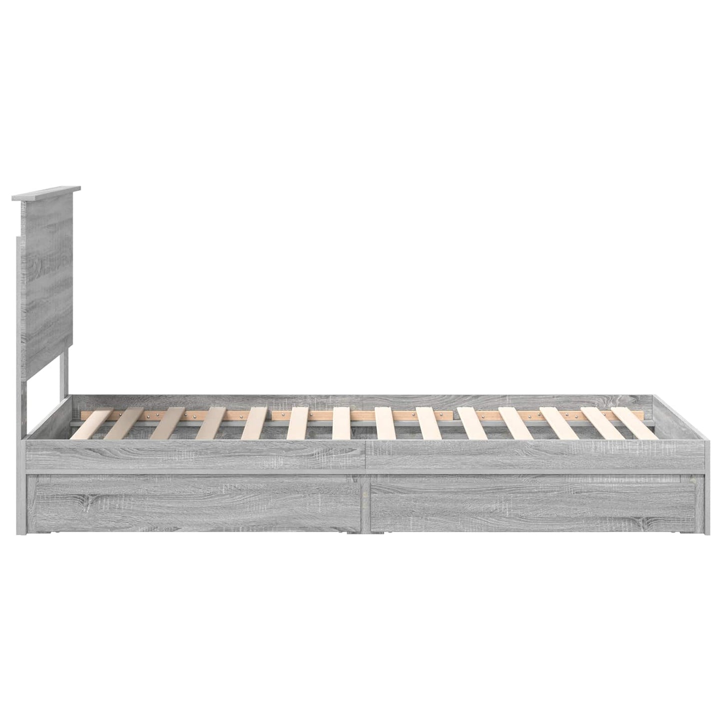 Storage Bed with Drawer Grey Sonoma 90 x 190 cm Engineered Wood