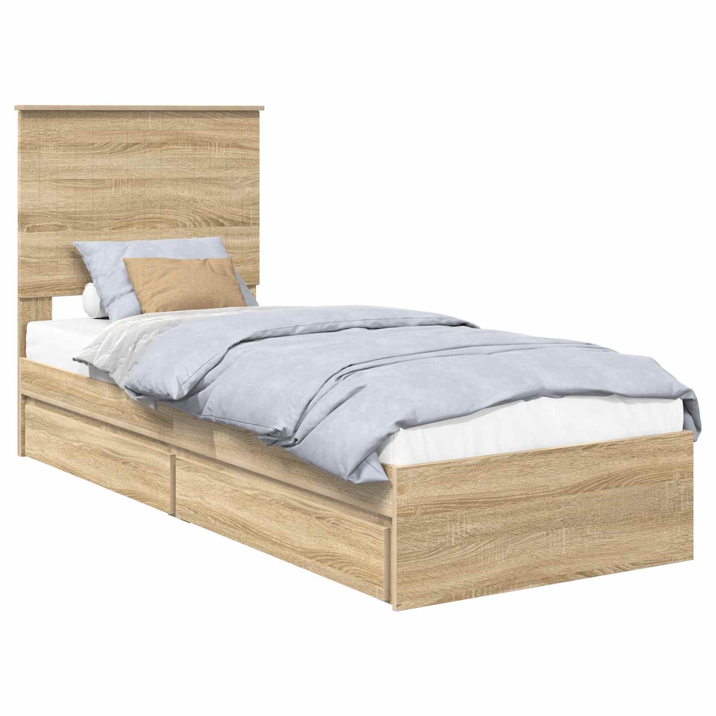 Storage Bed with Drawer Sonoma Oak 75 x 190 cm Engineered Wood
