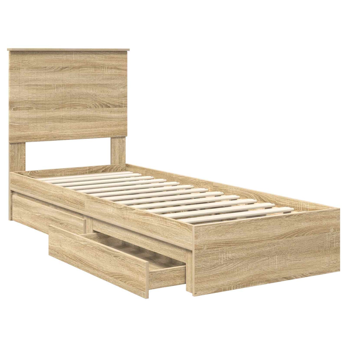Storage Bed with Drawer Sonoma Oak 75 x 190 cm Engineered Wood