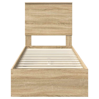 Storage Bed with Drawer Sonoma Oak 75 x 190 cm Engineered Wood