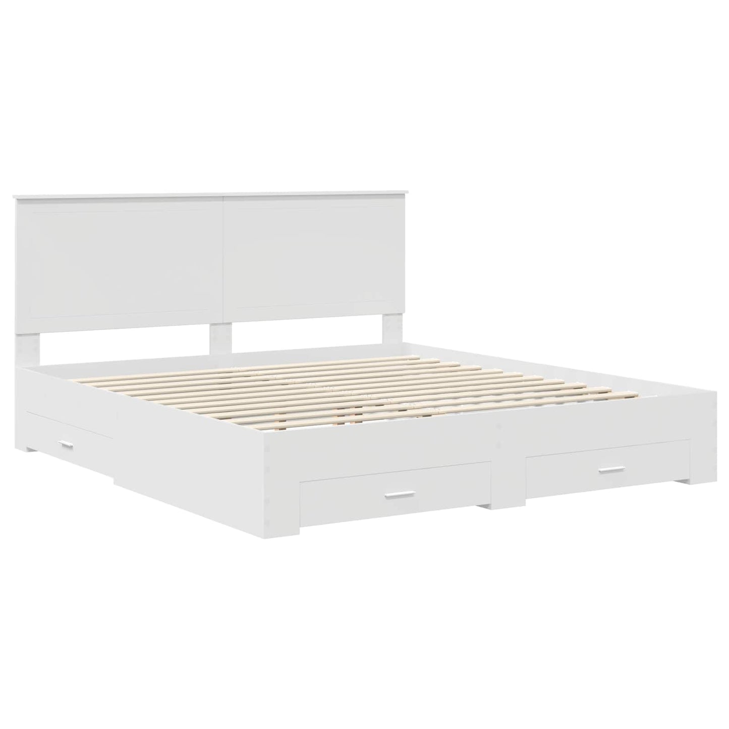 Bed Frame with Headboard White 180 x 200 cm Engineered Wood