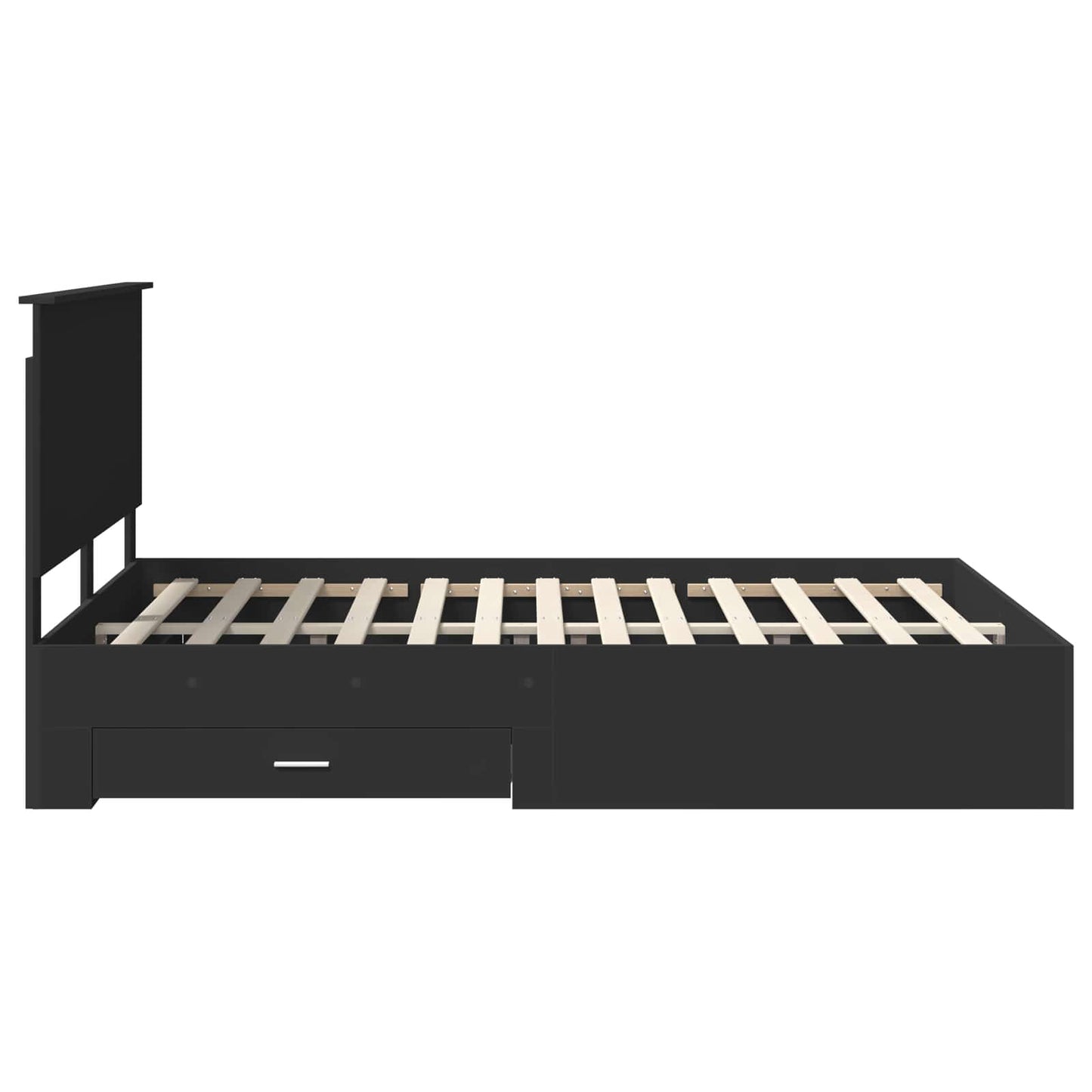 Bed Frame Black and Silver 150 x 200 cm Engineered Wood