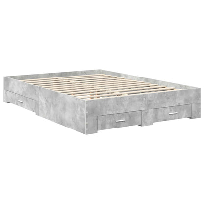 Bed Frame Concrete Grey 150 x 200 cm Engineered Wood