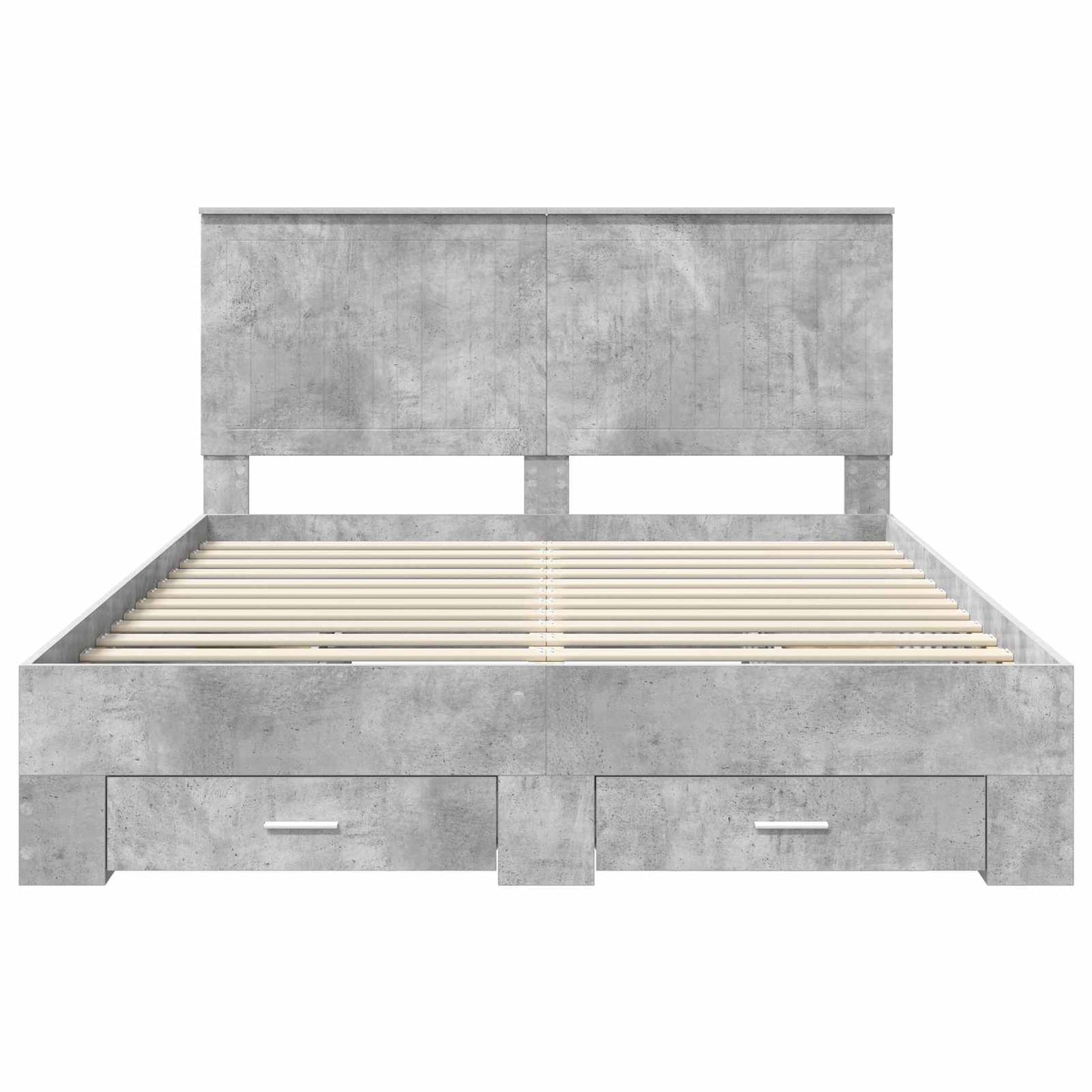 Bed Frame Concrete Grey 150 x 200 cm Engineered Wood