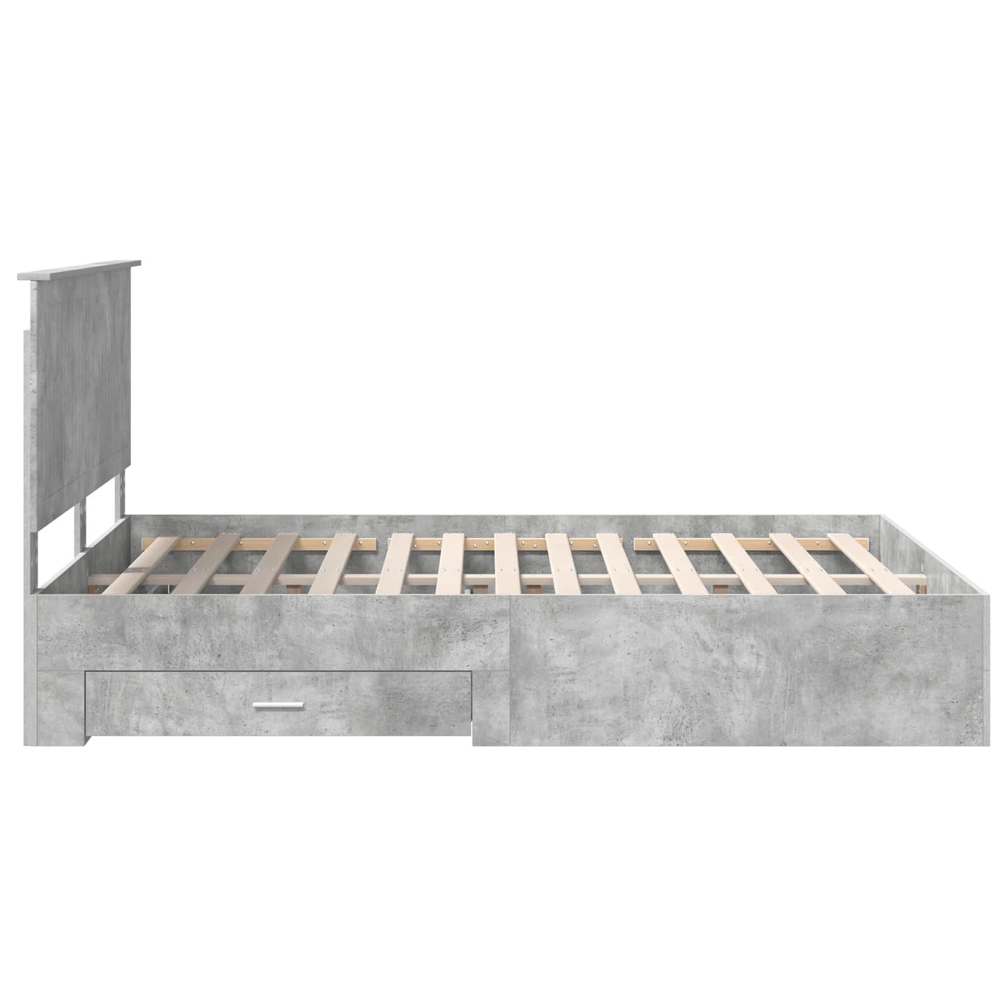 Bed Frame Concrete Grey 150 x 200 cm Engineered Wood