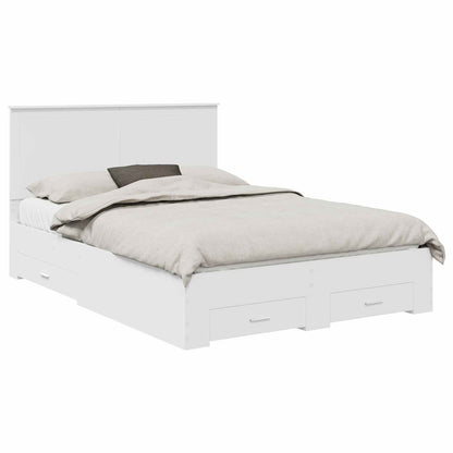 Bed Frame with Headboard White 140 x 200 cm Engineered Wood
