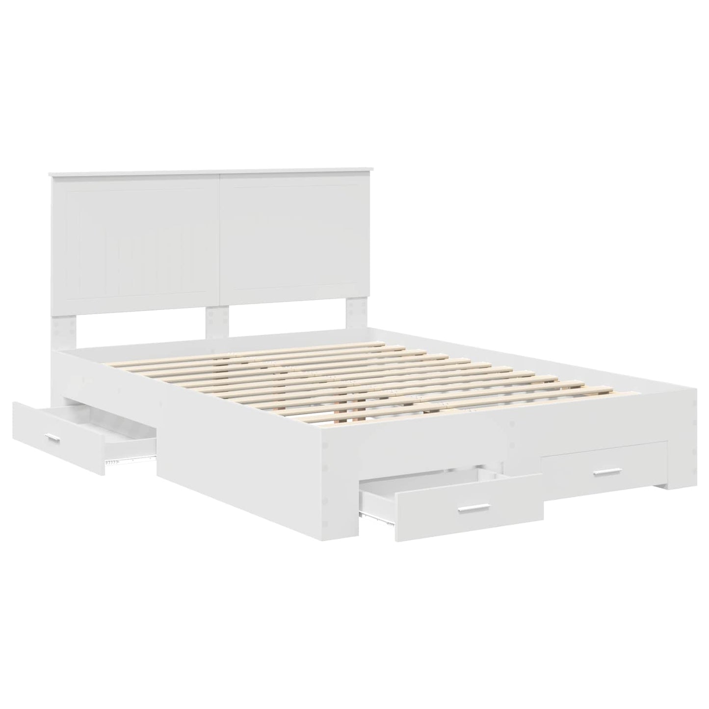 Bed Frame with Headboard White 140 x 200 cm Engineered Wood