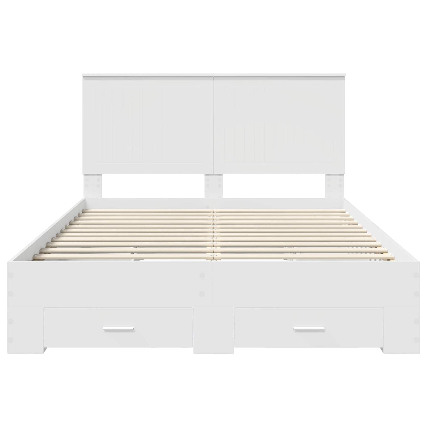 Bed Frame with Headboard White 140 x 200 cm Engineered Wood