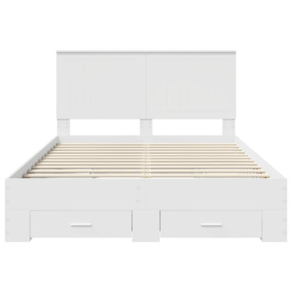 Bed Frame with Headboard White 140 x 200 cm Engineered Wood
