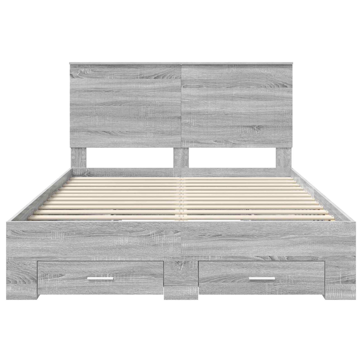 Bed Frame with Drawer Grey Sonoma 140 x 200 cm Engineered Wood