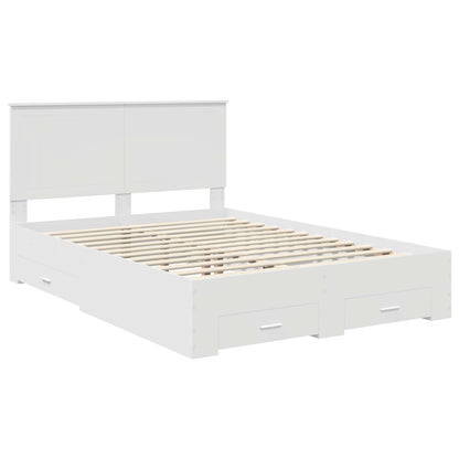 Bed Frame with Headboard White 140 x 190 cm Engineered Wood