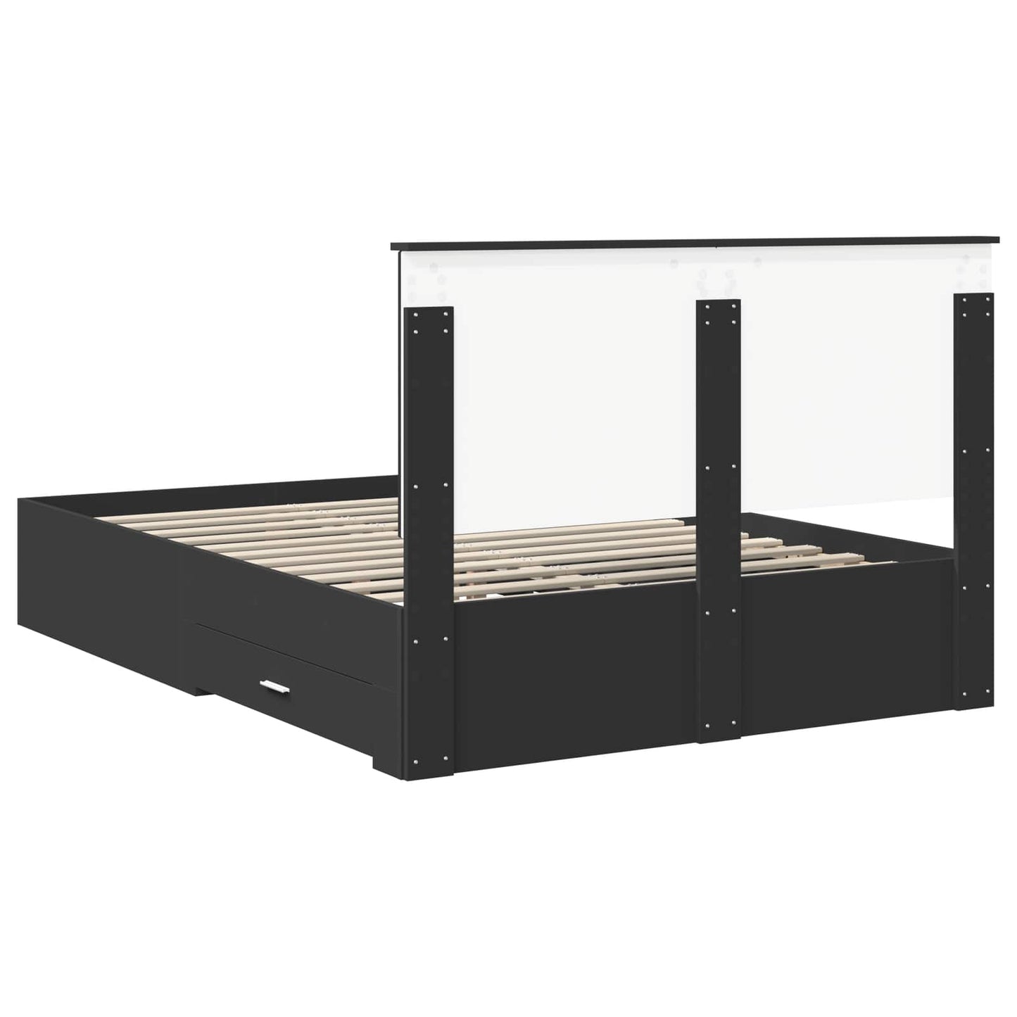 Bed Frame with Headboard Black 140 x 190 cm Engineered Wood
