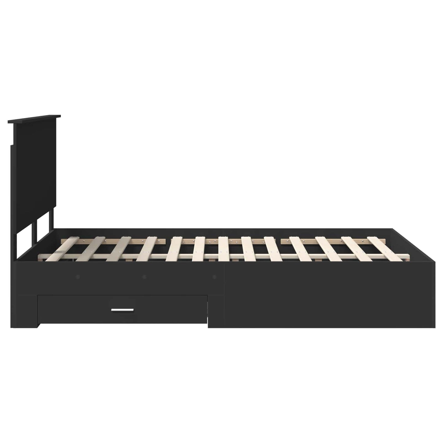 Bed Frame with Headboard Black 140 x 190 cm Engineered Wood