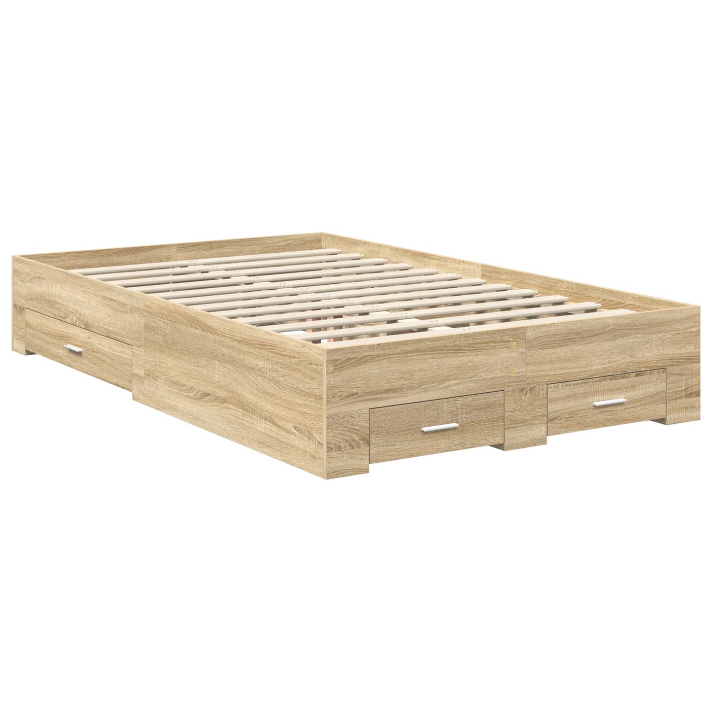 Bed Frame with Drawer Sonoma Oak 135 x 190 cm Engineered Wood