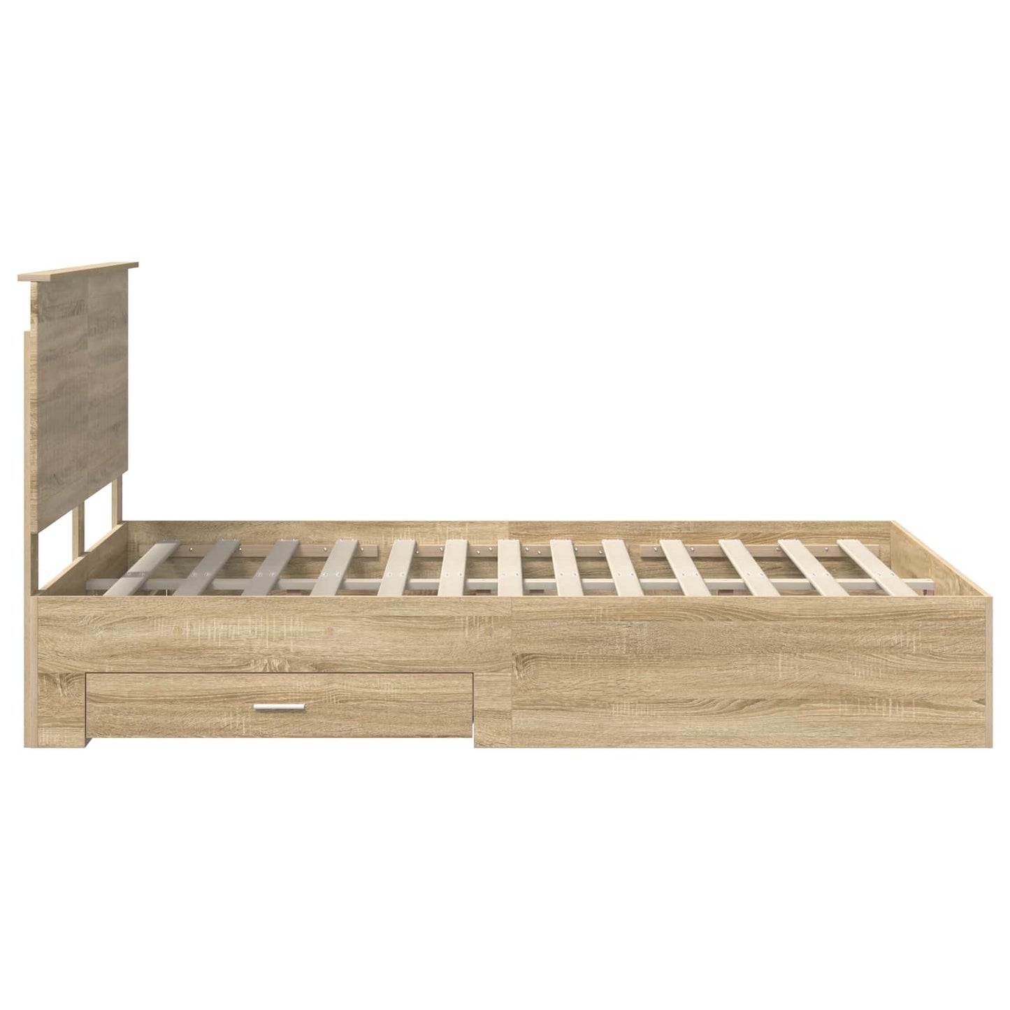Bed Frame with Drawer Sonoma Oak 135 x 190 cm Engineered Wood