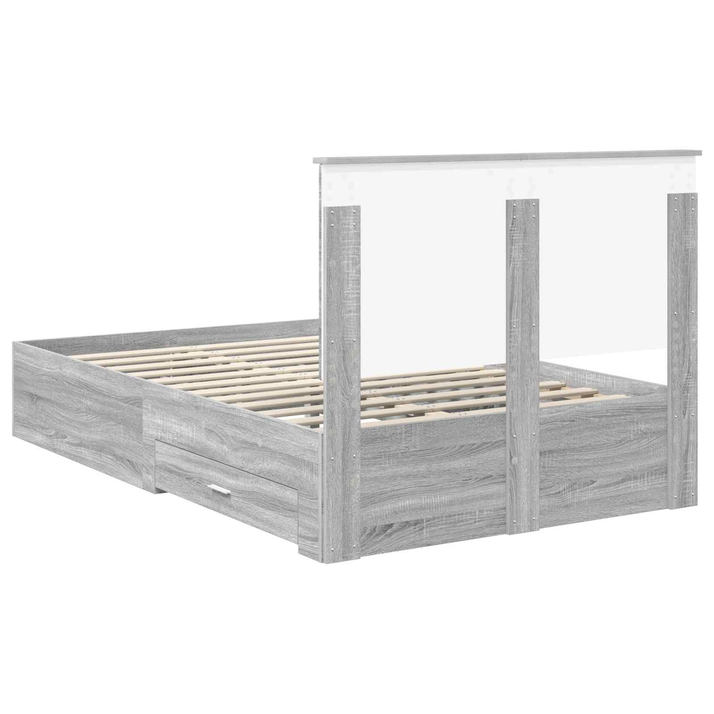 Bed Frame with Drawer Grey Sonoma 120 x 200 cm Engineered Wood