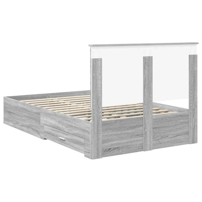 Bed Frame with Drawer Grey Sonoma 120 x 200 cm Engineered Wood