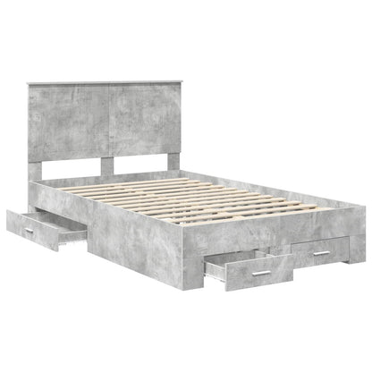 Bed Frame Concrete Grey 120 x 190 cm Engineered Wood