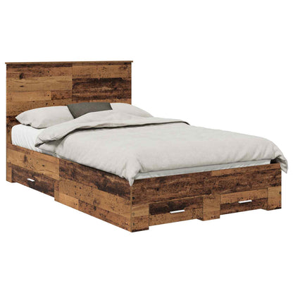 Bed Frame with Headboard Old Wood 120 x 190 cm Engineered Wood