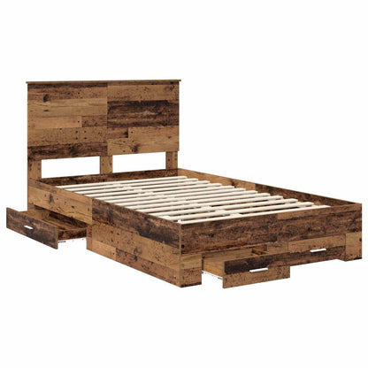 Bed Frame with Headboard Old Wood 120 x 190 cm Engineered Wood