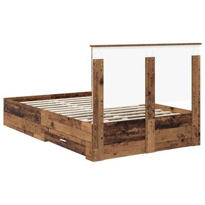 Bed Frame with Headboard Old Wood 120 x 190 cm Engineered Wood
