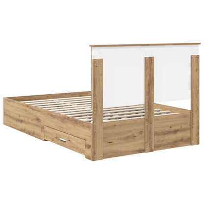 Bed Frame with Drawer Artisan Oak 120 x 190 cm Engineered Wood