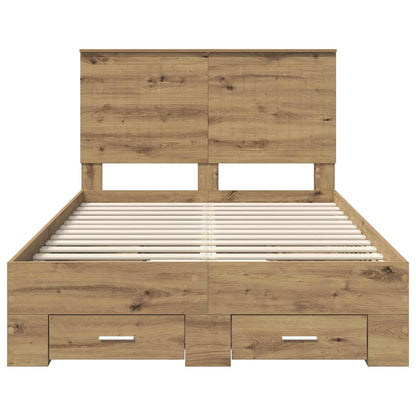 Bed Frame with Drawer Artisan Oak 120 x 190 cm Engineered Wood