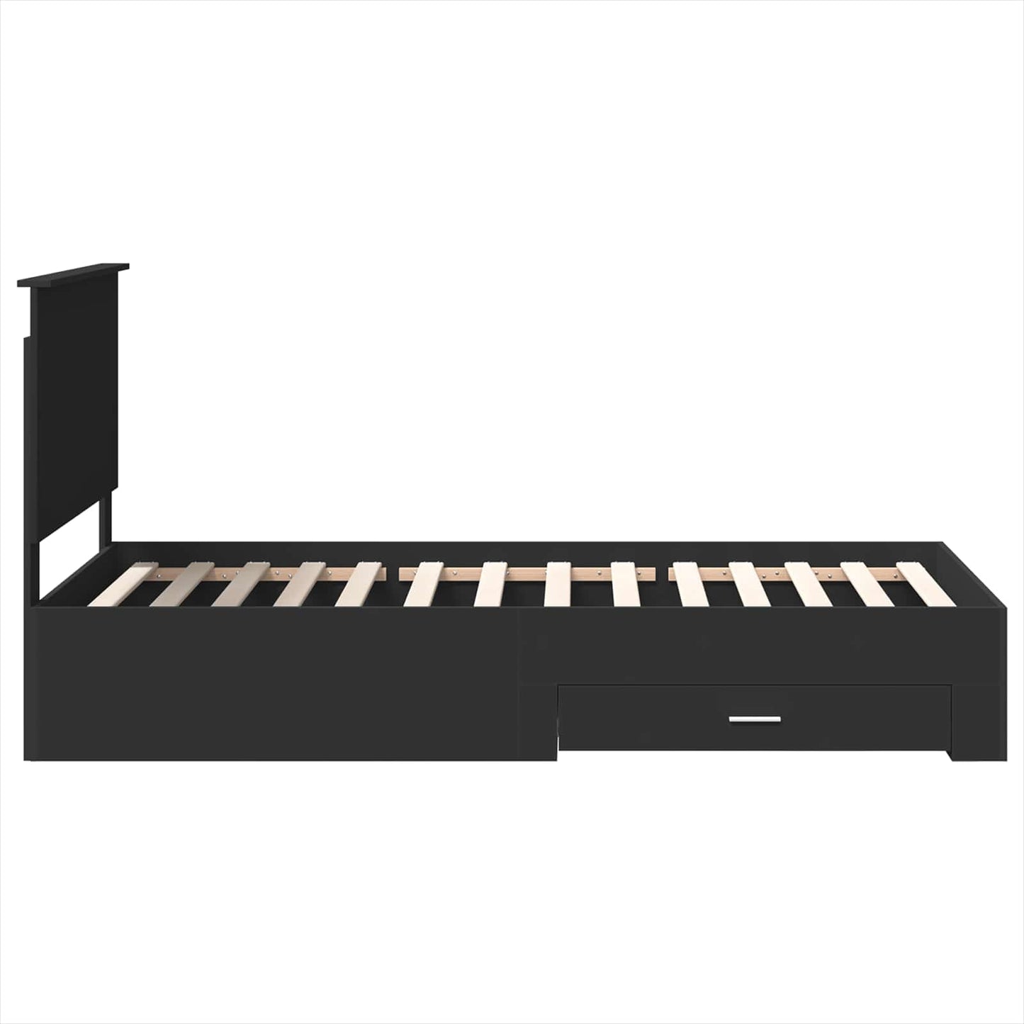 Bed Frame Black and Silver 90 x 200 cm Engineered Wood