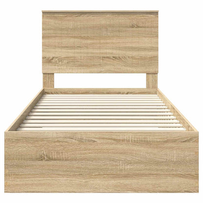 Bed Frame with Drawer Sonoma Oak 100 x 200 cm Engineered Wood
