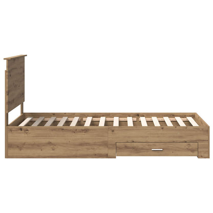 Bed Frame with Drawer Artisan Oak 100 x 200 cm Engineered Wood