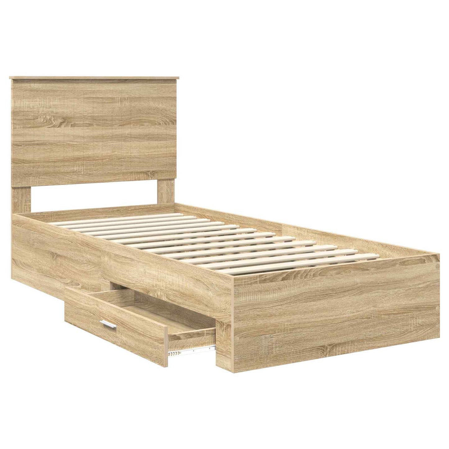 Bed Frame with Headboard Sonoma Oak 90 x 200 cm Engineered Wood