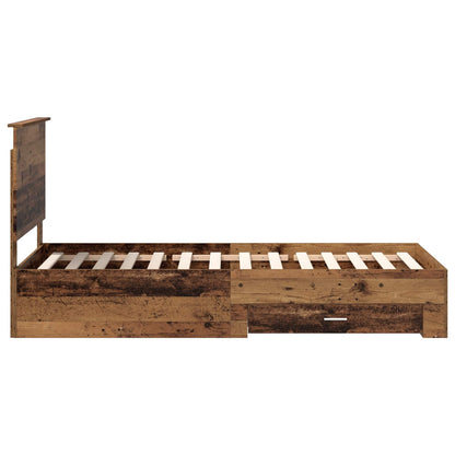 Bed Frame with Headboard Old Wood 90 x 200 cm Engineered Wood