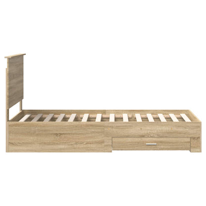 Bed Frame with Headboard Sonoma Oak 90 x 190 cm Engineered Wood