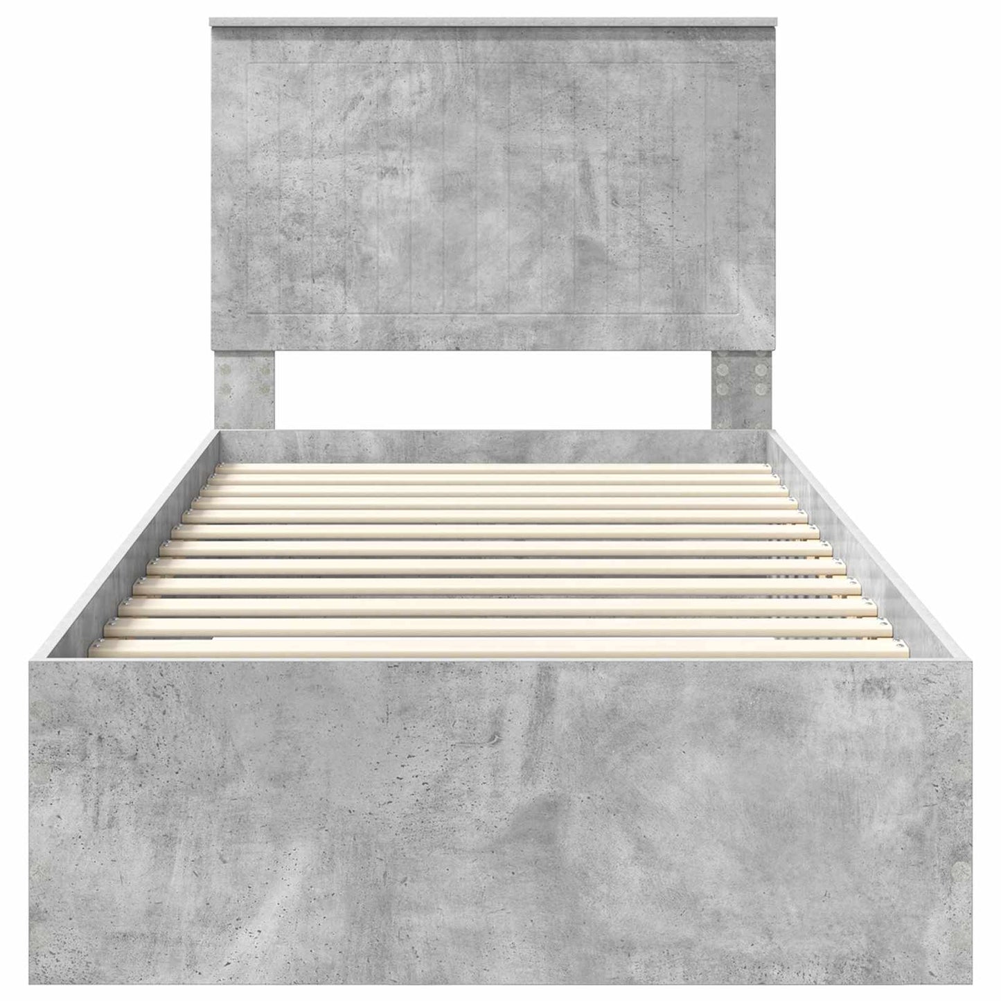Bed Frame with Drawer Concrete Grey 90 x 190 cm Engineered Wood